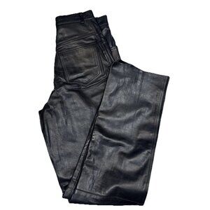 Bodø Christensen Women’s Black Leather Pants Size 6 Broken Zipper Straight Leg